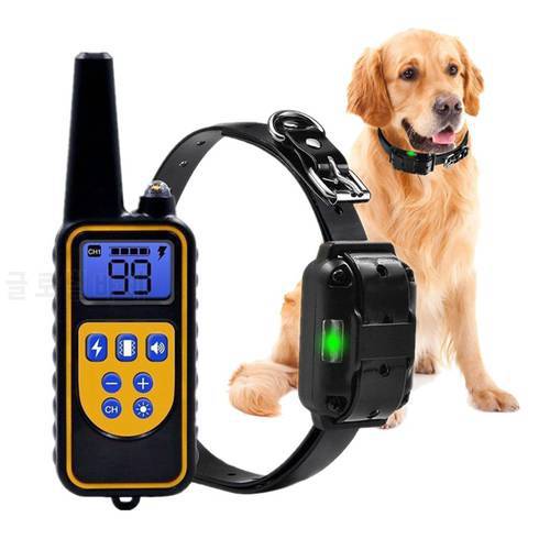 800m Waterproof Dog Training Collar Rechargeable LCD Display Remote Control Pet Dog Shock Collar Equipment For Small Large Dogs