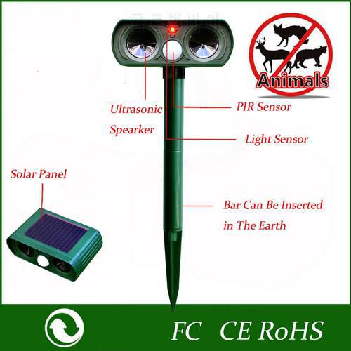 New Solar Powered Ultrasonic Pet Dog Repeller Motion Activated Outdoor Waterproof Repellent For Animal Repeller dog equipment