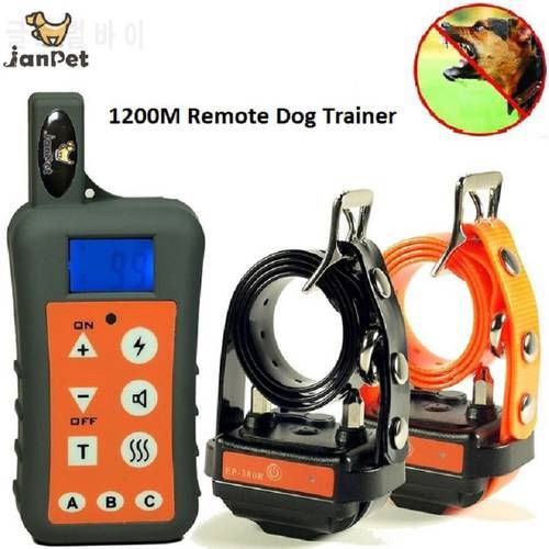 JanPet Waterproof and Rechargeable 1200M /1300 Yards Remote range Pet Dog Training Collar For 1 or 2 or 3 Dogs Trainer