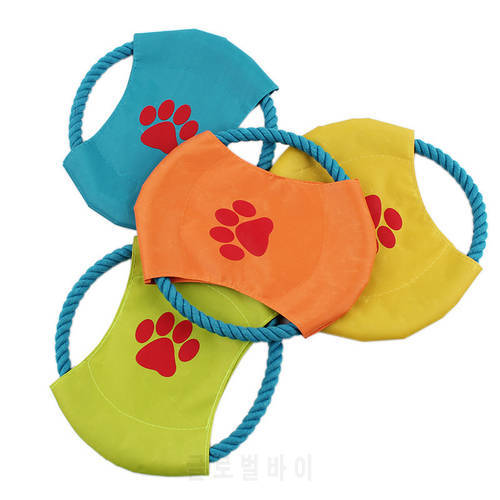 22cm Pet Dog Training Flying Disc Tooth Resistant Outdoor Large Dog Training Fetch Toy Cat Dog Clean Tooth Bite Rope