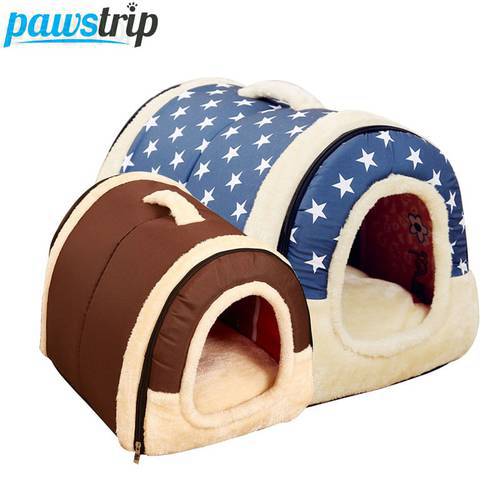 pawstrip 7 Patterns Small Dog Bed House Soft Warm Cat Bed Winter Puppy Bed Cushion Folding Portable Pet Nest Bed For Dog Cats