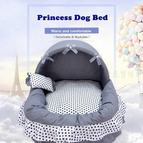 Luxury Princess Pet Bed With Pillow Comfortable Dog Basket Lovely Cat Bed Puppy Mat Sofa Dog House Nest Sleep Cushion Kennel