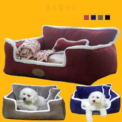 New Luxury Pew Nest Detachable Washable Dog Kennel House Soft Warm Cat Litter Puppy Bed Comfortable Large Pet Sofa Mat Cushion