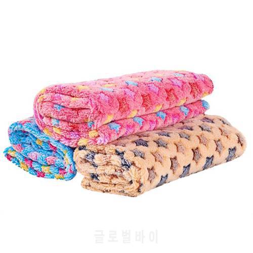 New Coral Fleece Pet Blanket Dog Cat Bed Mat With Stars Patterns Winter Soft Warm Dog Cat Bed Mat Sleeping Mattress Pet Supplies