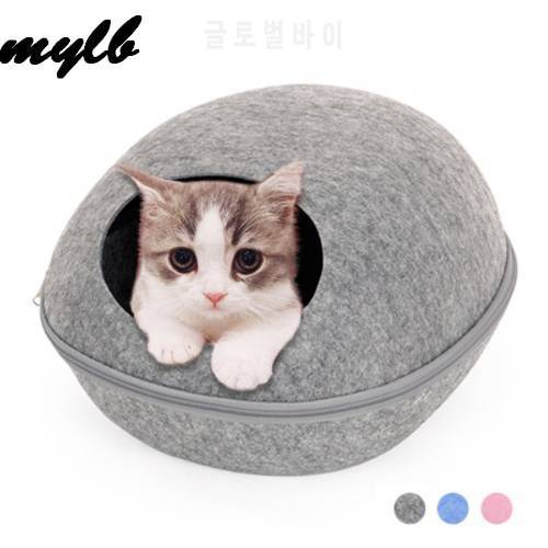 mylb Dog Cat Bed Cave Sleeping Bag Zipper Egg Shape Felt Cloth Pet House Nest Cat Basket Products for Cats Animals Supplies