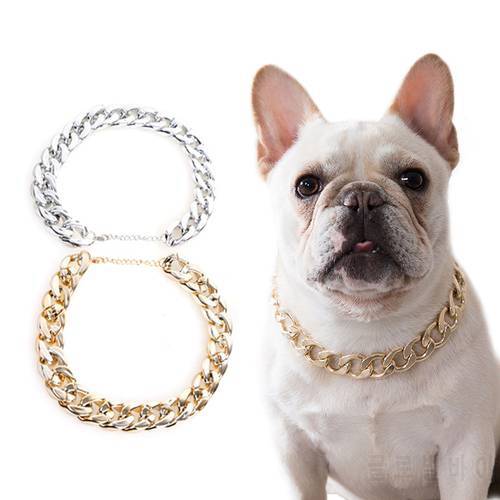 Plastic Punk Gold Small Dog Chain Teddy French Bulldog Necklace Silvery/Golden Pet Accessories Dogs Collar