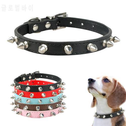 1 Row Cute Rivets Studded Dog Collar Puppy Cat Collars For Small Dogs Chihuahua Yorkies Neck for 8-18