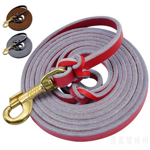Leash Dog German Shepherd Genuine Leather Dog Training Leashes Rope for Large Dogs Red Pet Leads Long for Medium Big Pet
