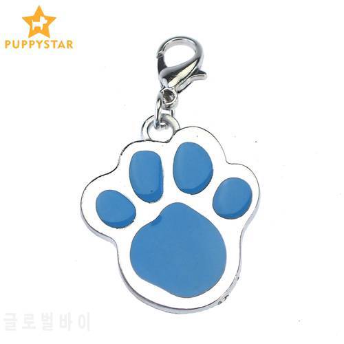 Dog Tags For Dogs ID Tag Solid Metal Dogs Claw Footprints Pet Tag Dog Collar Decorative Pendants Pets Accessories Cats CZ0001