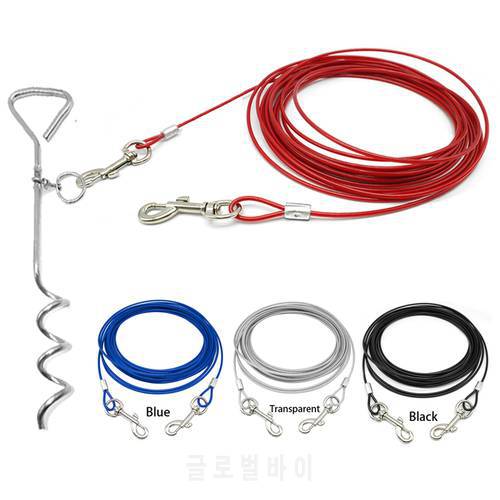 3M 5M 10M Dog Tie-Out Cable Heavy Duty Dogs Chain Leashes Outdoor Lead Belt for Small Medium Large Dogs Camping Training