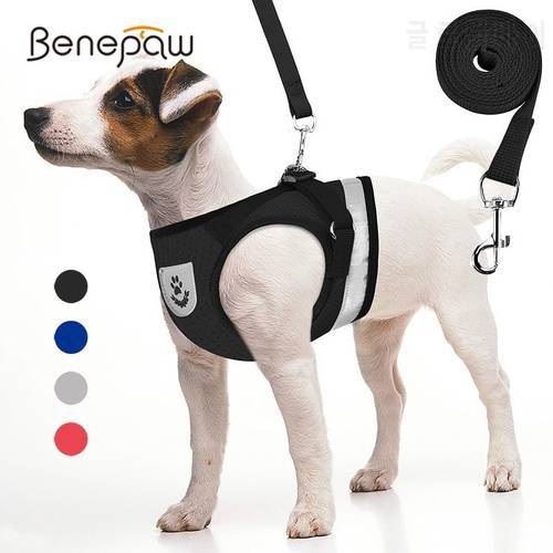 Benepaw Reflective Small Medium Dog Harness Vest Breathable Chihuahua Puppy Pet Harness Leash Set Escape Proof Pet Supplies 2019