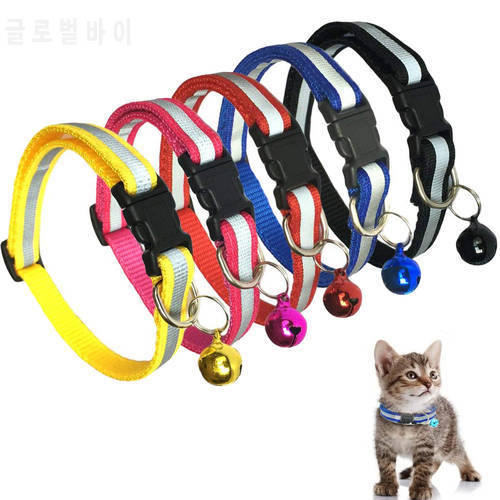 Quick Release Cat Collar with Bell Reflective Durable and Safe Nylon Pet Collar Breakaway Cat Products Accessories Dropshipping