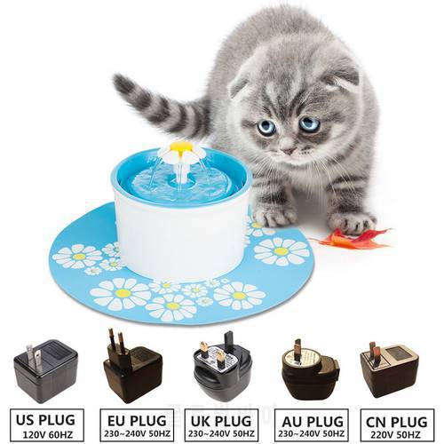 110 220V Electric Cat Pet Water Feeder Fountain 1.6L Automatic Dog Cat Drinking Bowl Pet Drink Cat Water Dispenser Blue Green