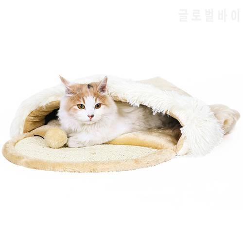 Warm Pet Bed Nest Multifunction Dual-Use Breathable Soft Plush Cat Scratching Bed Cat Dog Sleeping Bag Pet Household Supplies