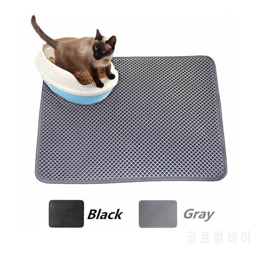 EVA Double-layer Cat Litter Catcher Mat Nonslip Waterproof Cat Dog Feeding Pad Placemat Litter Tray Mat Pet Supply Easy Cleaning