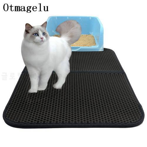 Pet Dog Cat Litter Mat Double-Layer EVA Waterproof Cat Catcher Mat Trapper Pad Smooth Surface Breathable Holes Kitty Carpet