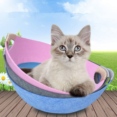 pet Cat bed house summer cat bed pet felt nest with cool mat removable and washable four seasons universal cat house net cat pot