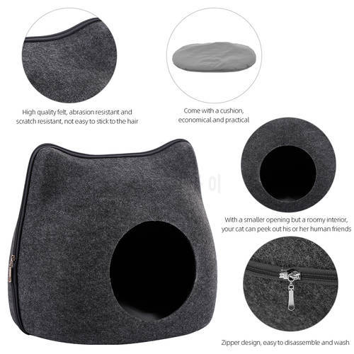 Dog Cat Bed Cave Sleeping Bag Felt Cloth Pet House Nest Cat Basket Products With Cushion Mat for Cats Animals Supplies