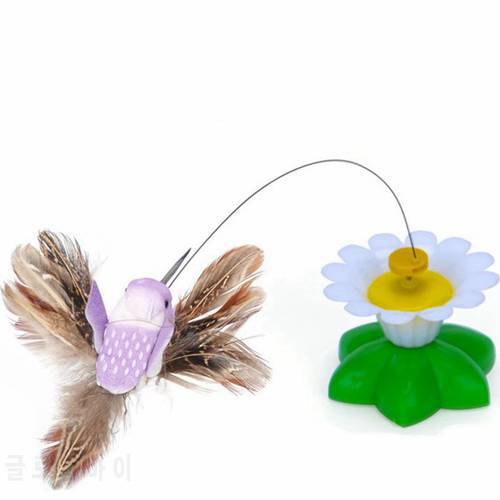 Plastic Pet Training Tools Electric Hummingbird Stick Butterfly Around Flowers Funny Interactive Electric Cat Playing Toy