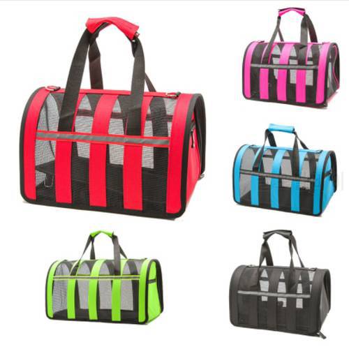 Outdoor Dog bags travel pet nylon stripe breathable cat carrier bag Colorful Handbag S-L Size Easy Carry Pet Bag pet carrier