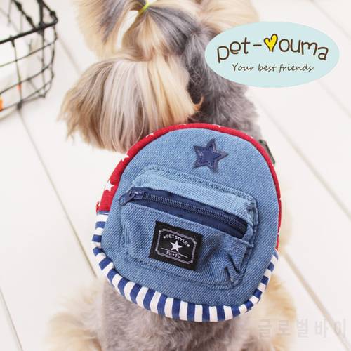 Cute Star Dog Backpack Canvas Little Small Puppy Animals Pet Carrier Bags School Bag Chest Walking Lead Set For Chihuahua Yorkov