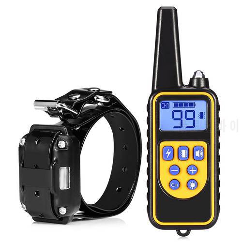 800m Electric Dog Training Collar Waterproof Rechargeable Dog Collar With Remote Control Electric Pet Dog Training Collar