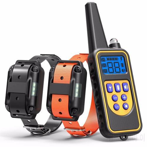 Dog Training Collar Electric Remote Pet Control Waterproof Rechargeable LCD Display Pet Collar All Size Shock Vibration Sound