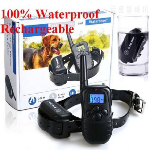 Petrainer PET998DB Rechargeable Waterproof Remote Pet Dog Trainer/Training Collar/Shock Collar With 300M Range