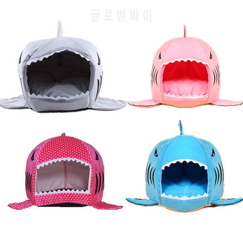 Soft Dog Cat Bed Cartoon Shark Mouse Shape Washable Dog house Pet Sleeping Bed With Removable Cushion DB603