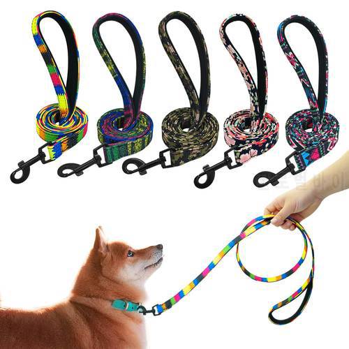 5 Colors Pet Dog Leash Lead Puppy Dog Walking Running Training Rope Leashes Rainbow Leads For Small Medium Large Dogs Strap Belt