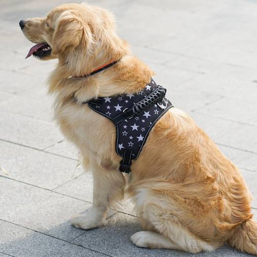 Adjustable Safety Dog Harness Soft Breathable No Pull Walking Chest Strap for Large and Medium Dogs Nylon Reflective Dog Harness