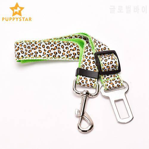 Safety Belt Dog Car Travel Belts Leopard Print Adjustable Car Dogs Belt Pet Collar Dog Leash Pet Harnesses Cat Supplies XLA005