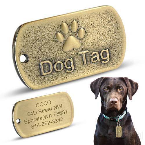 Stainless Steel Dog ID Tag Personalized Dogs Tags Nameplate Anti-lost Pet Pendant For Pets Collars Necklace Free Engraving