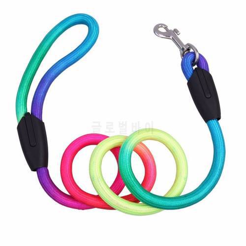 1pc Colorful Dog Leash Rope 1.2M Nylon Belt Pet Traction Walking Lead Rope Round Crude Training Leashes 3 Size S