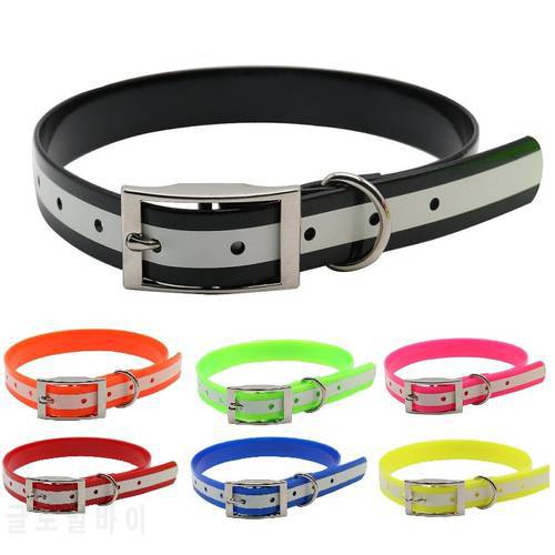 TPU+Nylon Pet Dog Collar Waterproof Adjustable Luminous Night Safe Necklace Collar For Small Medium Dogs Products