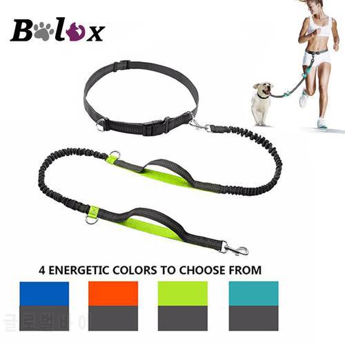 Dog Leash Elastic Dual Handle Reflective Dog lead Rope Free hand Multifunction Walking Running Pet dogs leashes Supplies