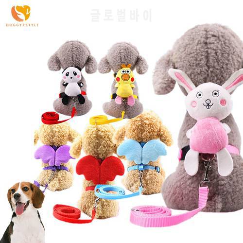 DOGGYZSTYLE Adjustable Angel Pet Dog Leash Wings Puppy Cat Harness Candy Straps For Small Dogs Teddy Chihuahua Dogs Accessories