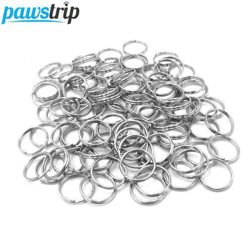 pawstrip 10mm Dog Tag Ring Split Key Rings Round Ring For Dog Tags Collar Pet Cat Dog Collar Accessories Key Chains Tags