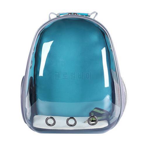 Panoramic transparent waterproof space pet backpack outdoor portable shoulder kit pet carrier bag breathable puppy travel bag