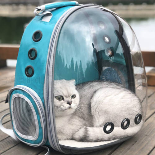 1 PCS Space Capsule Pet Bag Breathable Cat Outdoor Bag Portable Transparent Backpack Breathable Puppy Travel Bag Space Backpack