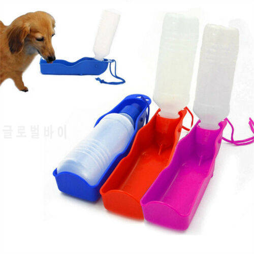 Pet Dog Cat Portable Plastic Feeding Bowl Travel Water Bottle Dispenser Feeder Dog Carriers