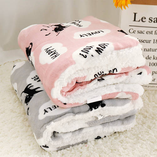 Warm Dog Pet Mat Soft Thickening Print Autumn And Winter Cat Dog Bed Cushion Blanket For Small Medium Large Dogs Cats S M L XL
