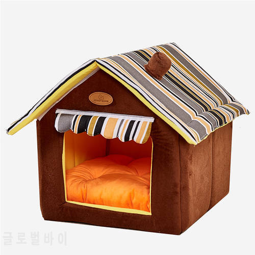 Soft Indoor Pet Dog House Removable Cover Mat Dog House Beds for Small Medium Dogs Cats Puppy Kennel Pet Tent Casa Para