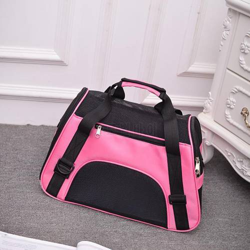 Portable Pet Outgoing Travel Bag, Grid Breathable Teddy Pomeranian Poodle Dog Cat Pet Backpack, Shoulder Handbag Carrying Case