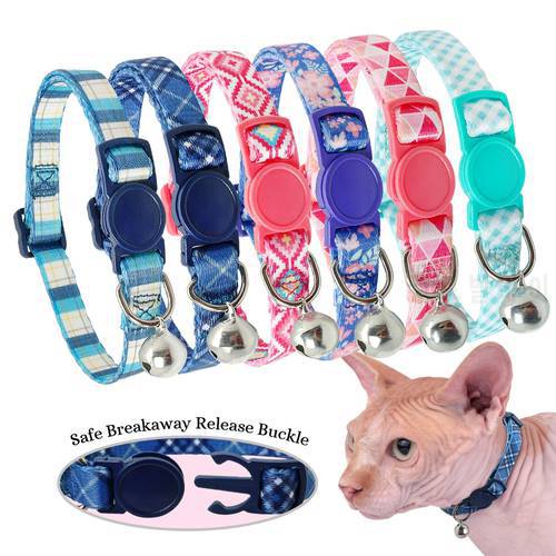 Quick Release Cat Collar Adjustable Small Puppy Cat Collars Bell Safety Breakaway Pet Kitten Collar For Dogs Cats Pet Products