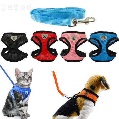 Cat Collar Mesh Cats Harness Leash Belt Collier Chat Harnais Chat kitten Collar Pet Products Reflective Adjustable Leash