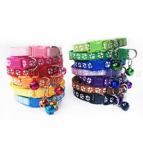 Easy Wear Bell Cat Collars & Leads Cats Products For Pets Collar For Pet Dog Collar Lead With Bell Adjustable Buckle Accessories