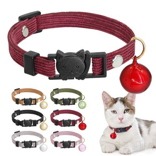 Quick Release Cat Collar With Bell Safety Breakaway Cute Cat Collars For Small Dogs Puppy Kitten 6 Colors