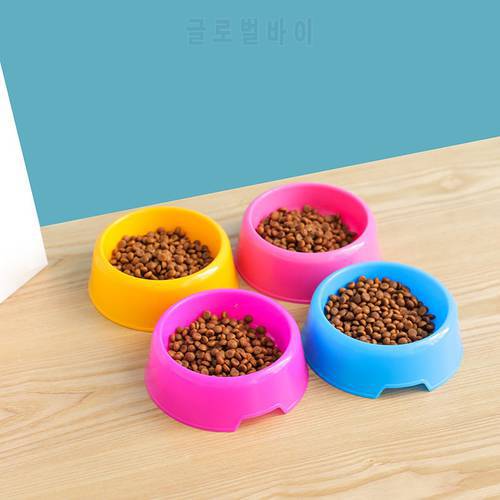 Colorful Pet Bowl Dog Cat Puppy Plastic Round Bowl Travel Feeding Food Water Bowl Dish Dog Food Bowls Pet Products