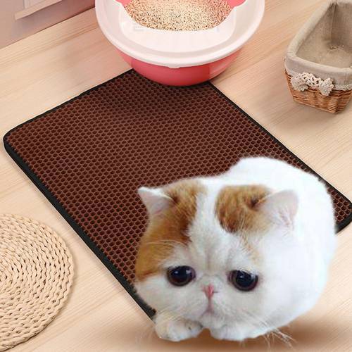 3 Size Pet Cat Litter Catcher Mat 2-layer Dust Trapper Pad Waterproof Eco-friendly Kitten Rug Household Sand Cleaning